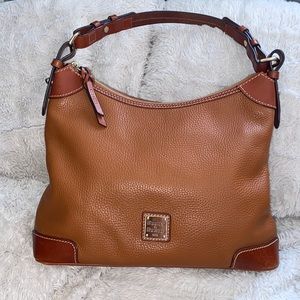 Dooney & Bourke pebble-leather Hobo handbag camel brown EUC